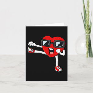 Valentines Day Heart Karate Kick Fun Boys Girls Ki Card