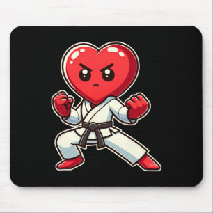 Valentine's Day Heart Karate Taekwondo Mma Martial Mouse Pad
