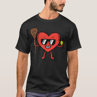 Valentines Day Heart Lacrosse Funny La Sports Men  T-Shirt