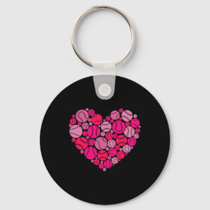 Valentine's Day Heart Love Baseball Men Women Boys Keychain