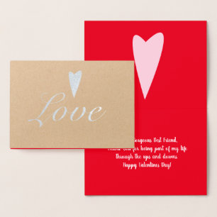 Valentines Day Heart of Love Foil Card