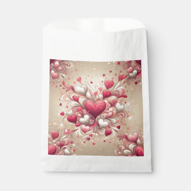 valentine's day heart patterned favour bag (Front)