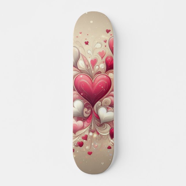 valentine's day heart patterned skateboard (Front)