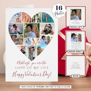 Valentines Day Heart Photo Collage Custom Text