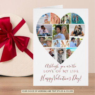 Valentines Day Heart Photo Collage Custom Text