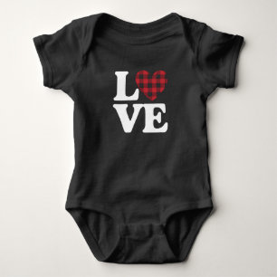 Valentines Day Heart Plaid Love  Baby Bodysuit