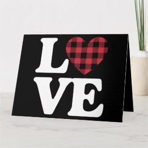 Valentines Day Heart Plaid Love  Card