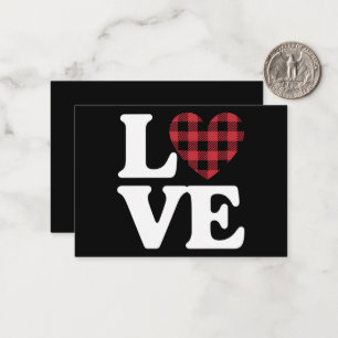 Valentines Day Heart Plaid Love Card