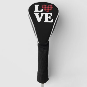 Valentines Day Heart Plaid Love Golf Head Cover
