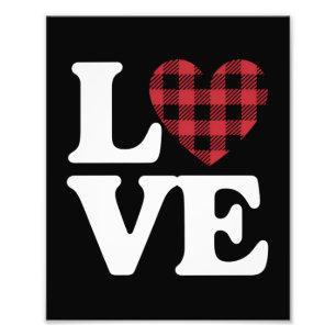 Valentines Day Heart Plaid Love Photo Print