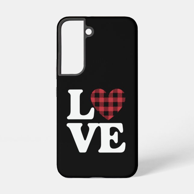 Valentines Day Heart Plaid Love  Samsung Galaxy S22 Case (Back)