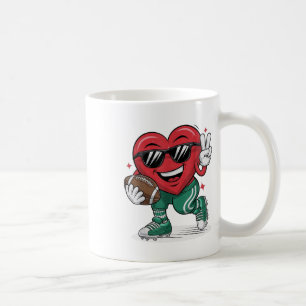 Valentines Day Heart Playing Football Baseball Coa Coffee Mug
