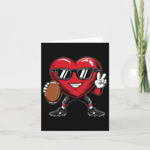 Valentine's Day Heart Playing Football Boys Girls  Card