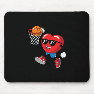 Valentines Day Heart Playing Sketll Men Boys Girls Mouse Pad
