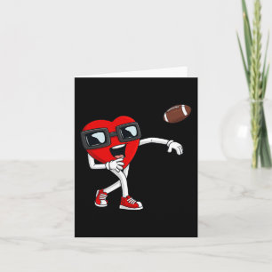 Valentines Day Heart Quarterback Football Boys Kid Card