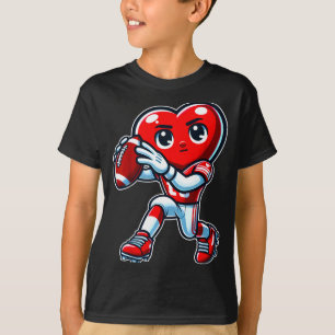 Valentines Day Heart Quarterback Football Srts  T-Shirt