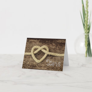 Valentine's Day Heart Rope Rustic Love Holiday Card