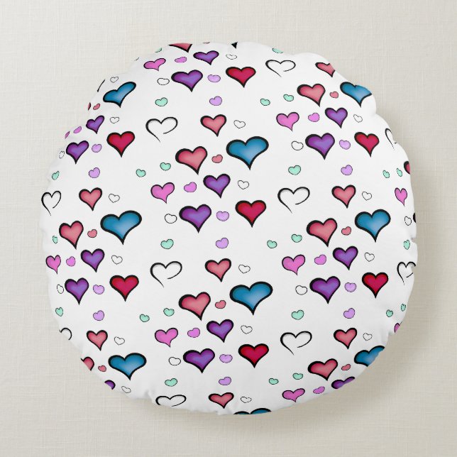Valentine's Day heart  Round Pillow (Front)