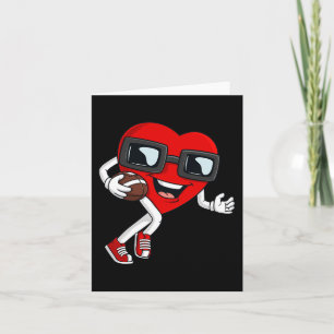 Valentines Day Heart Running With A Football Boys  Card