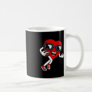 Valentines Day Heart Running With A Football Boys  Coffee Mug