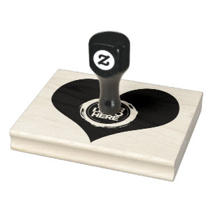 Valentine's Day Heart Shaped Business Logo Large Rubber Stamp