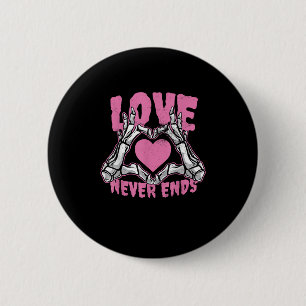 Valentines Day Heart Skeleton Hands Heart 2 Inch Round Button
