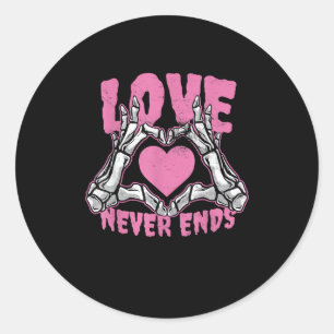 Valentines Day Heart Skeleton Hands Heart Classic Round Sticker