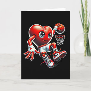 Valentine's Day Heart Slam Dunk Sketll Team Sport  Card