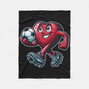 Valentine's Day Heart Soccer Team Player Fleece Blanket