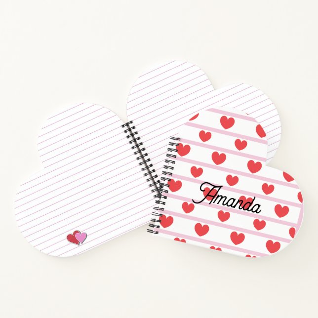 Valentine's Day Heart Spiral Notebook (Inside)
