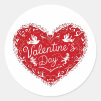 Valentine's Day Heart Sticker, Label