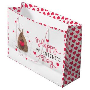 Valentine's Day Heart Texas Armadillo Large Gift Bag