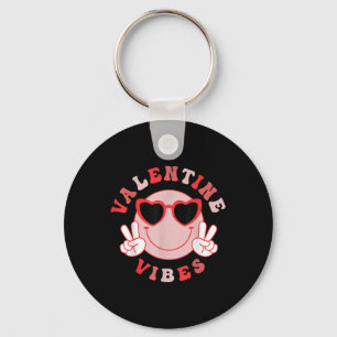 Valentines Day Heart Valentine Vibes Funny Toddler Keychain