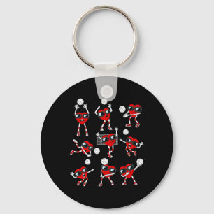 Valentines Day Heart Volleyball Player Fun Boys Gi Keychain