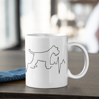 Valentine's Day Heartbeat Miniature Schnauzer Name Coffee Mug