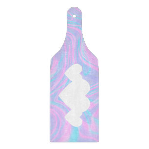 Valentines Day Hearts and Abstract Colourful Pink Cutting Board