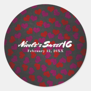 Valentine's Day Hearts Birthday Party Celebration Classic Round Sticker
