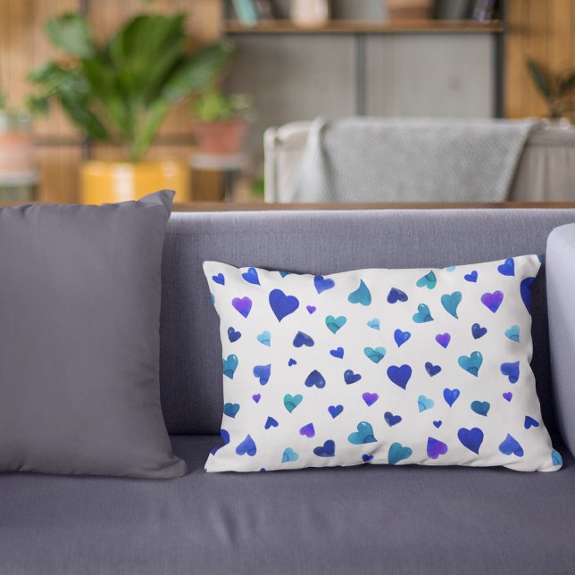 Valentine's day hearts - blue accent pillow (Creator Uploaded)