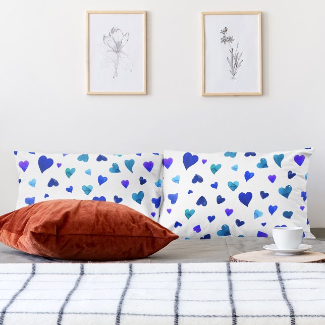 Valentine's day hearts - blue pillowcase (Creator Uploaded)