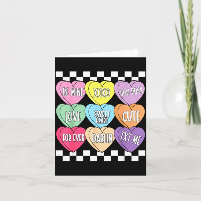 Valentine's day hearts candy be conversation heart card (Front)