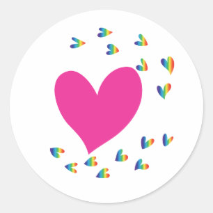 Valentines Day Hearts Classic Round Sticker