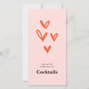 Valentine's Day Hearts Cocktail Party Invitation