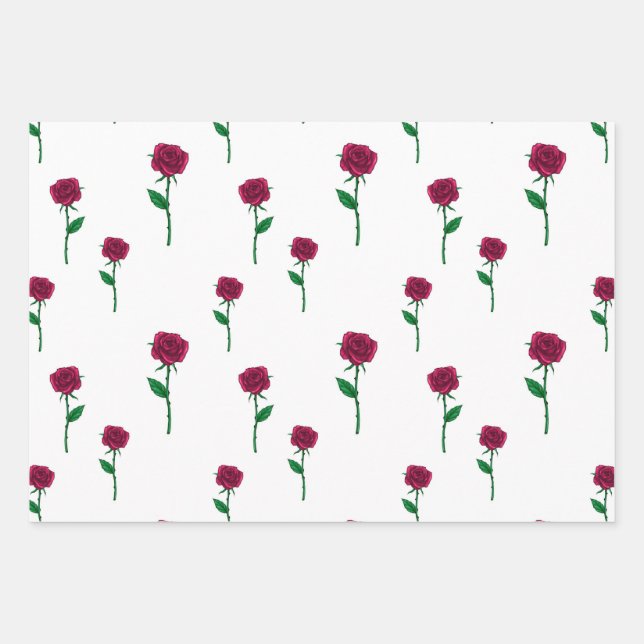 Valentine's Day hearts dark elegant beautiful Wrapping Paper Sheet (Front)