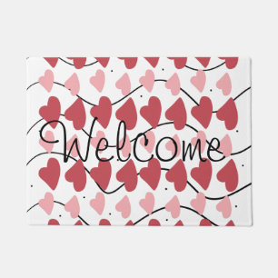 Valentines Day Hearts Doodle Scribbles Doormat