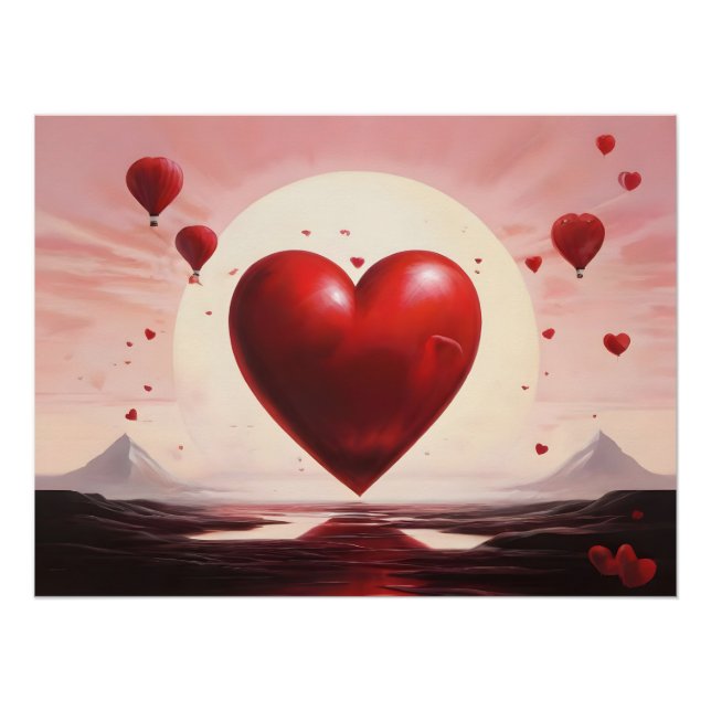 Valentine's Day hearts gift for girlfriend Poster (Front)