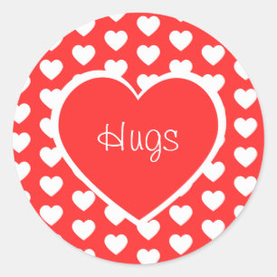 Valentine's Day Hearts Hugs Classic Round Sticker