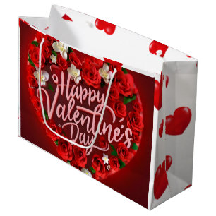  Valentine's Day Hearts in Red  Large Gift Bag
