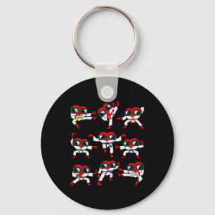 Valentines Day Hearts Karate Martial Arts Boys Gir Keychain