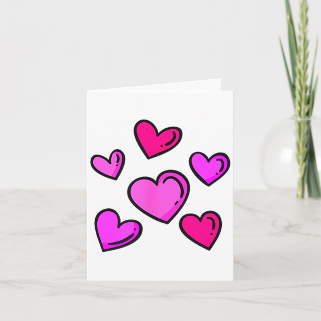 Valentines Day Hearts Love Graphic  Card (Front)