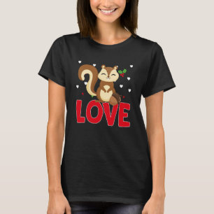 Valentine's Day Hearts Love Squirrel Animal Women T-Shirt